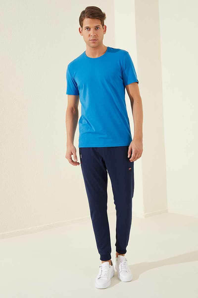 Straight Leg Indigo Blue Men's Sweatpants Daily, Sport, Sport Clothing, Sweatpants Sport ClothingSweatpants - wessi