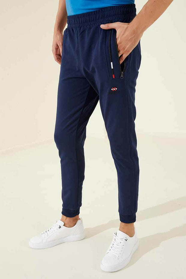 Straight Leg Indigo Blue Men's Sweatpants Daily, Sport, Sport Clothing, Sweatpants Sport ClothingSweatpants - wessi