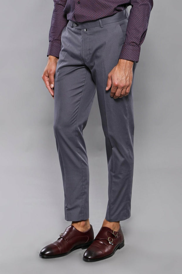 Striped Dark Grey Trousers | Wessi 28, 3-piece-suit, 30, 32, 34, 38, 40, Casual, Daily, Modern Fit, Slim Fit, Striped, Trouser, Trousers TrouserTrousers - wessi