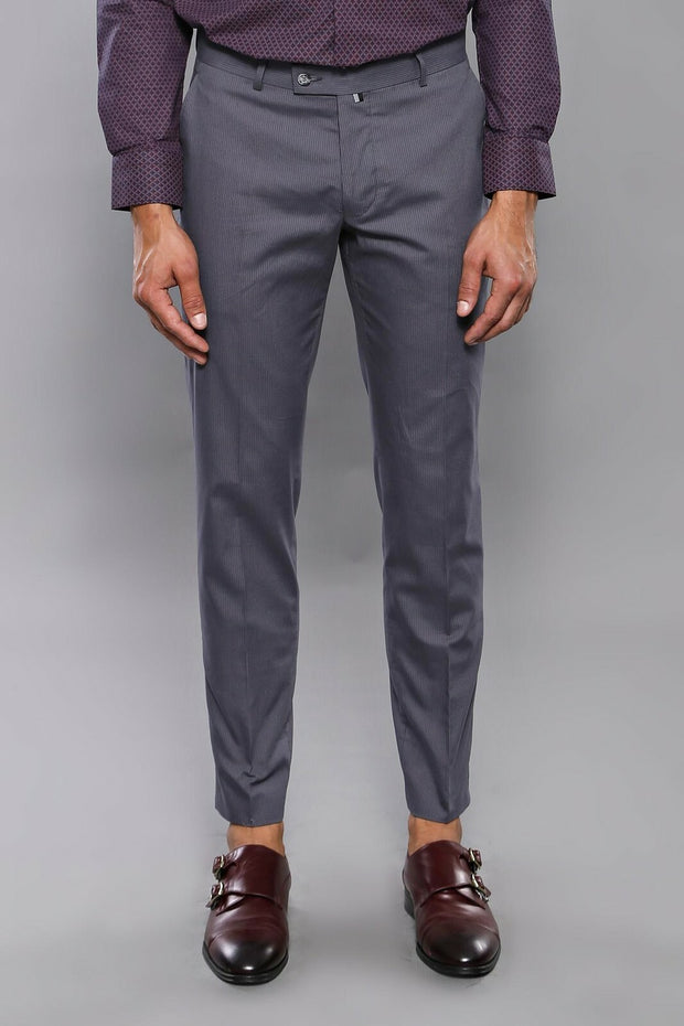 Striped Dark Grey Trousers | Wessi 28, 3-piece-suit, 30, 32, 34, 38, 40, Casual, Daily, Modern Fit, Slim Fit, Striped, Trouser, Trousers TrouserTrousers - wessi