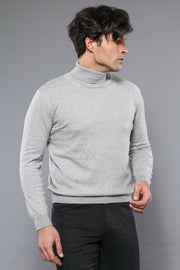 Turtleneck Grey Sweater | Wessi 3-piece-suit, Basic, Daily, Essentials, Knit, Knitwear, Modern Fit, Plain, Slim Fit, Turtle Neck, Turtle Neck Sweater KnitwearTurtle Neck Sweater - wessi