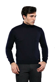 Turtleneck Navy Sweater | Wessi 3-piece-suit, Basic, Blue, Daily, Essentials, Knit, Knitwear, Modern Fit, Navy, navy-blue, Plain, Slim Fit, Turtle Neck, Turtle Neck Sweater KnitwearTurtle Nec