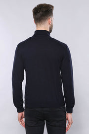 Turtleneck Navy Sweater | Wessi 3-piece-suit, Basic, Blue, Daily, Essentials, Knit, Knitwear, Modern Fit, Navy, navy-blue, Plain, Slim Fit, Turtle Neck, Turtle Neck Sweater KnitwearTurtle Nec