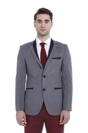 Two Buttons Velvet Grey Blazer 3-piece-suit, 34, 36, 38, 40, 44, 46, 6 Drop, Basic, Casual Blazer, Essentials, Grey, Italian Suit, Men's Blazers, Modern Fit, Plain, Slim Fit, Slim Fit Suit, S