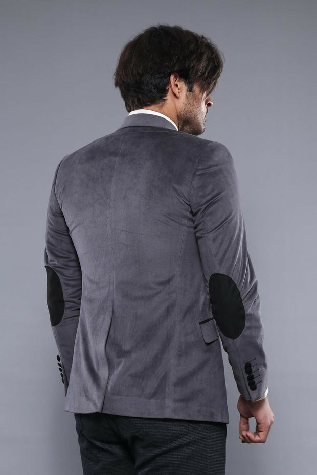 Velvet Grey Blazer | Wessi $30 - $50, 3-piece-suit, 36, 38, 40, 6 Drop, Casual, Daily, Embroidered, Grey, Italian, Men's Blazers, Modern Fit, Notch, Party, Slim Fit, Slim Fit Blazers, Velvet 