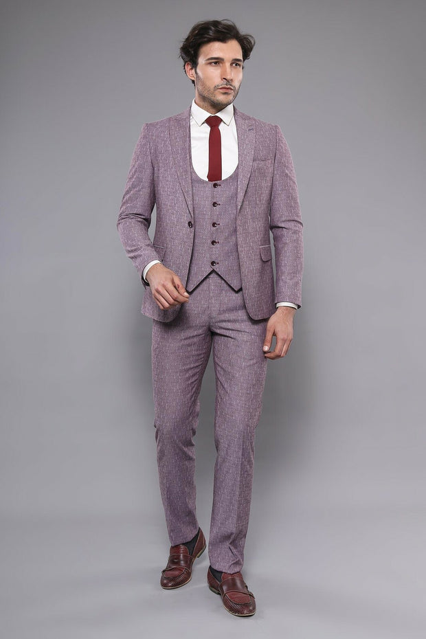 Vested Burgundy Men's Suit | Wessi 3-piece-suit, 40, 42, Modern Fit, Slim Fit, Slim Fit Suit, Suit OutletSuit - wessi