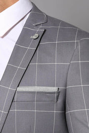 Vested Grey Plaid Suit | Wessi 3-piece-suit, 34, 40, 42, Modern Fit, Notch, Slim Fit, Slim Fit Suit, Suit SuitSlim Fit Suit - wessi