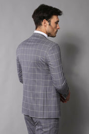 Vested Grey Plaid Suit | Wessi 3-piece-suit, 34, 40, 42, Modern Fit, Notch, Slim Fit, Slim Fit Suit, Suit SuitSlim Fit Suit - wessi