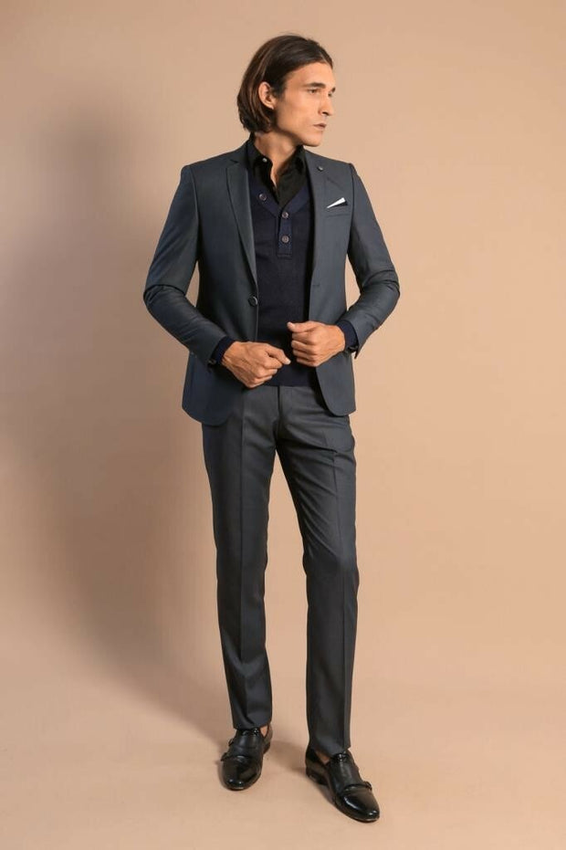 Vested Slim Fit Fume Men's Suit | Wessi 34, 36, 38, 40, 42, 44, 48, Modern Fit, Slim Fit  - wessi