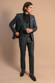 Vested Slim Fit Fume Men's Suit | Wessi 34, 36, 38, 40, 42, 44, 48, Modern Fit, Slim Fit  - wessi