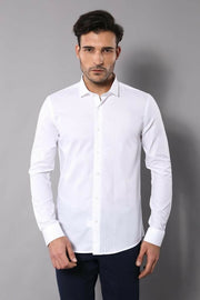 White Plain Shirt 3-piece-suit, Basic, Casual, Casual Shirt, Daily, Essentials, Italian, Modern Fit, Office, Patterned, Shirt, Slim Fit, white ShirtCasual Shirt - wessi