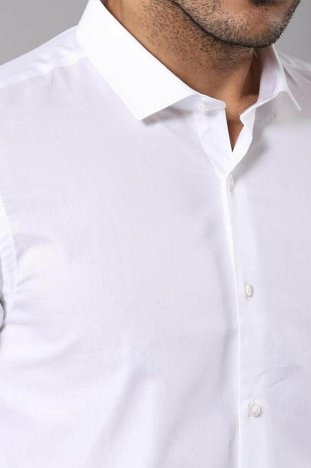 White Plain Shirt 3-piece-suit, Basic, Casual, Casual Shirt, Daily, Essentials, Italian, Modern Fit, Office, Patterned, Shirt, Slim Fit, white ShirtCasual Shirt - wessi