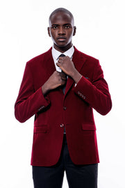 Wide Peak Lapel Velvet Burgundy Blazer 34, 36, 38, 40, 42, 44, 46, 48, 6 Drop, Basic, Burgundy, Essentials, Italian Suit, Men's Blazers, Modern Fit, Peak, Peak Lapel, Plain, Slim Fit, Slim Fi