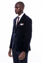 Wide Peak Lapel Velvet Navy Blue Blazer $50 - $100, 3-piece-suit, 34, 36, 38, 40, 42, 44, 46, 48, 6 Drop, Basic, Blue, Daily, Essentials, Italian, Men's Blazers, Modern Fit, Navy, Navy Blue, 