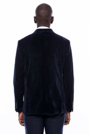 Wide Peak Lapel Velvet Navy Blue Blazer $50 - $100, 3-piece-suit, 34, 36, 38, 40, 42, 44, 46, 48, 6 Drop, Basic, Blue, Daily, Essentials, Italian, Men's Blazers, Modern Fit, Navy, Navy Blue, 