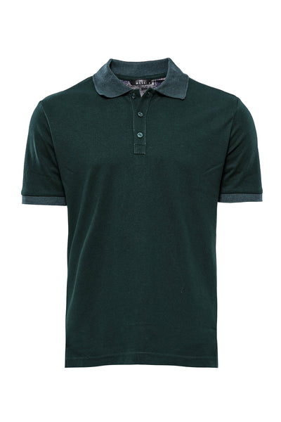 Green Oxford Polo Collar T-shirt 3-piece-suit, Basic, Casual, Daily, Essentials, Knit, Modern Fit, Oxford, Polo, Polo T-Shirt, Slim Fit, T-Shirt T-ShirtPolo T-Shirt - wessi