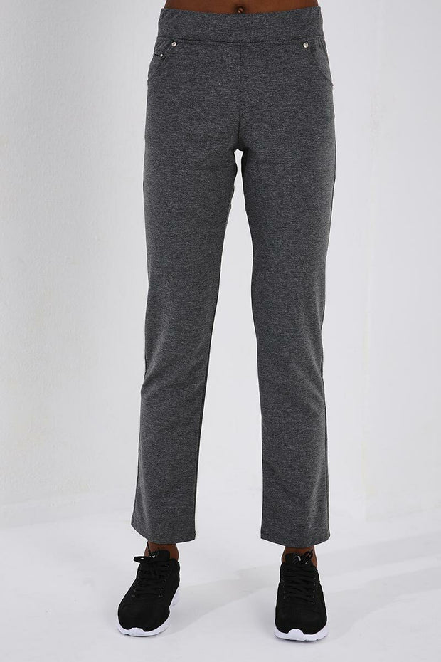 Grey Straight Leg Women's Sweatpants Daily, Sport, Sport Clothing, Sweatpants Sport ClothingSweatpants - wessi