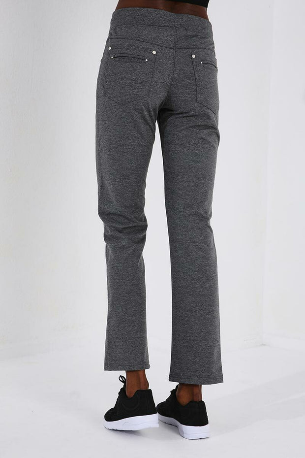 Grey Straight Leg Women's Sweatpants Daily, Sport, Sport Clothing, Sweatpants Sport ClothingSweatpants - wessi