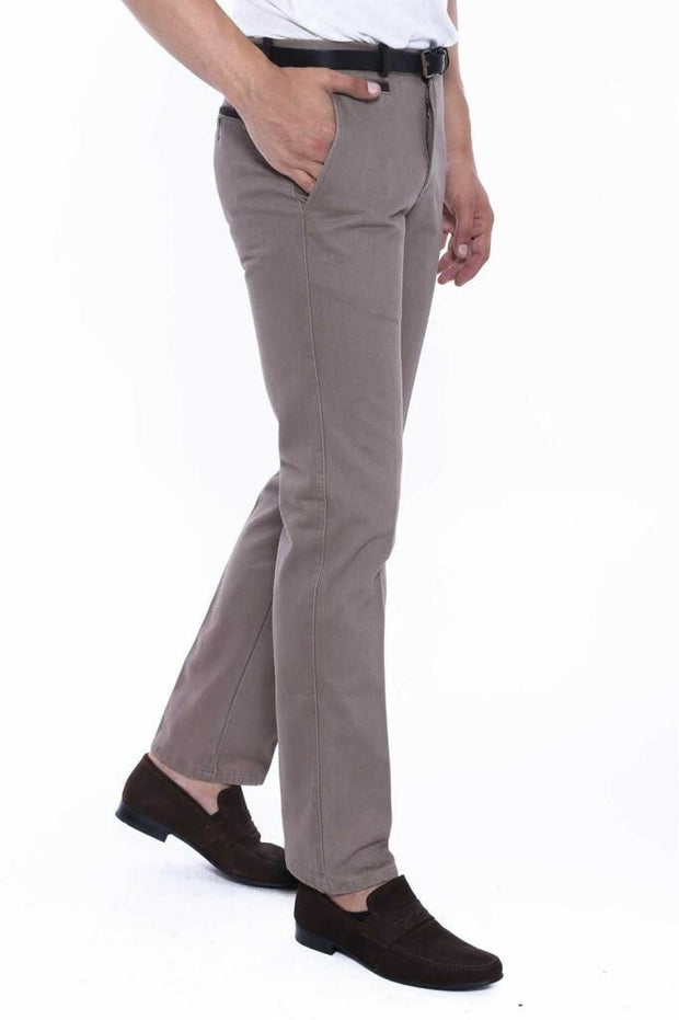 Belt Coloured Cream Pants