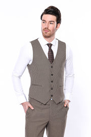 Dark Brown Men  Vest 3-piece-suit, 36, 38, 40, 42, 44, 46, 48, Modern Fit, Slim Fit, Vest Vest - wessi