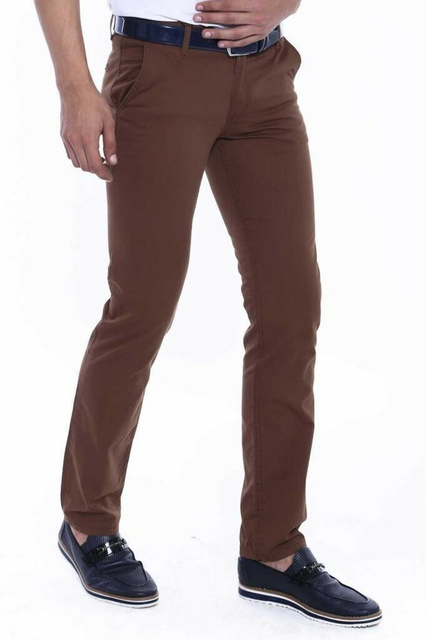 Classic Cut Brown Pants 3-piece-suit, 38, Basic, Casual, Daily, Modern Fit, Office, Plain, Slim Fit, Slim Fit Trousers, Trouser OutletTrousers - wessi