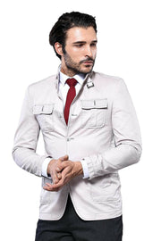 Mandarin Collar Beige Trenchcoat | Wessi $50 - $100, Basic, Brown, Casual, Daily, Essentials, Italian, L, M, Mandarin Collar, Modern Fit, Outwear, Plain, Slim Fit, Trenchcoat, XL OutletCoat -