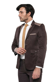 Peak Lapel Brown Jacket 3-piece-suit, 34, 38, 40, 6 Drop, Basic, Essentials, Italian Suit, Men's Blazers, Modern Fit, Peak, Peak Lapel, Plain, Slim Fit, Slim Fit Blazers, Slim Fit Suit, Slimf