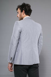 Peak Lapel Shoulder Detailed Grey Jacket | Wessi 3-piece-suit, 34, 38, 40, Men's Blazers, Modern Fit, Peak, Peak Lapel, Slim Fit, Slim Fit Blazers OutletBlazer - wessi