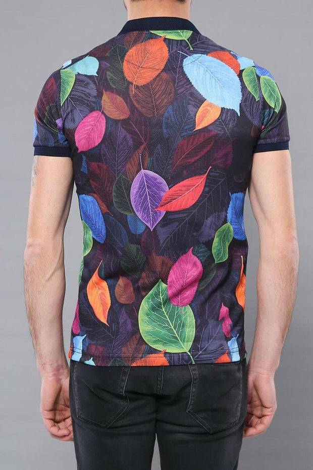 Multicolor Printed Polo T-Shirt 3-piece-suit, Daily, Floral, Knit, Modern Fit, Polo, Polo T-Shirt, Printed, purple, S, Slim Fit, T-Shirt, XL OutletT-shirt - wessi