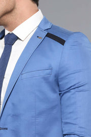 Shoulder Detailed Slim Fit Blue Jacket 3-piece-suit, 40, 42, 46, Men's Blazers, Modern Fit, Slim Fit, Slim Fit Blazers OutletBlazer - wessi