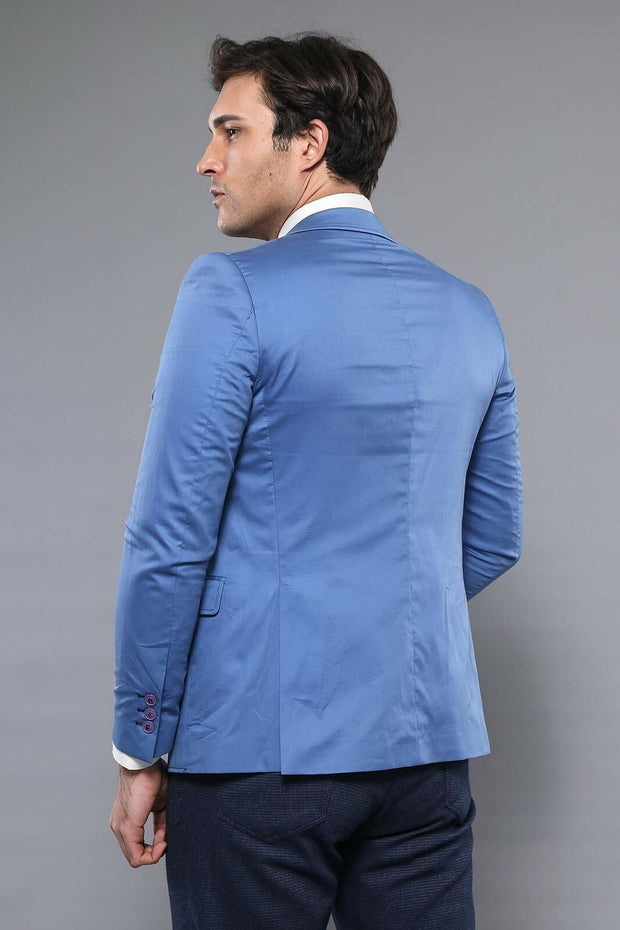 Shoulder Detailed Slim Fit Blue Jacket 3-piece-suit, 40, 42, 46, Men's Blazers, Modern Fit, Slim Fit, Slim Fit Blazers OutletBlazer - wessi