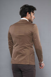 Shoulder Detailed Slim Fit Brown Jacket 3-piece-suit, 36, 38, 40, 42, 44, 46, Brown, Men's Blazers, Modern Fit, Slim Fit, Slim Fit Blazers, tan OutletBlazer - wessi