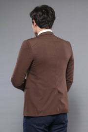 Shoulder Modeled Brown Blazer $30 - $50, 40, 42, 44, 46, 6 Drop, Brown, Casual, Daily, Italian, Men's Blazers, Modern Fit, Peak, Plain, Slim Fit, Slim Fit Blazers OutletBlazer - wessi