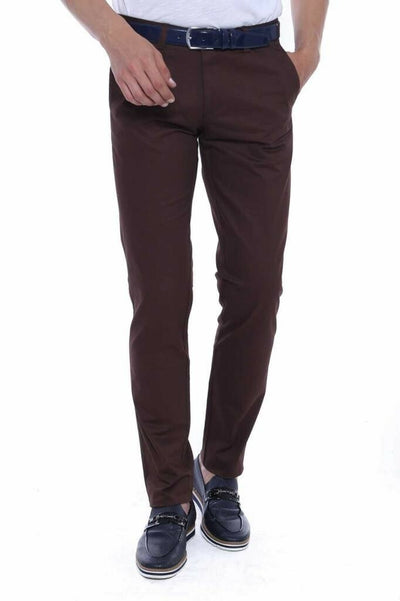 Slim Fit Brown Pants 3-piece-suit, 30, 36, Basic, Brown, Casual, Daily, Modern Fit, Office, Plain, Slim Fit, Slim Fit Trousers, Trouser TrouserSlim Fit Trousers - wessi