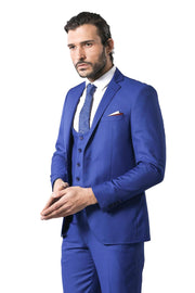 Blue Slim Fit Vested Suit 3-piece-suit, 36, 38, 40, 42, 44, 46, mens-suit_obsolete, Modern Fit, Notch, Slim Fit, Slim Fit Suit, Suit SuitSlim Fit Suit - wessi