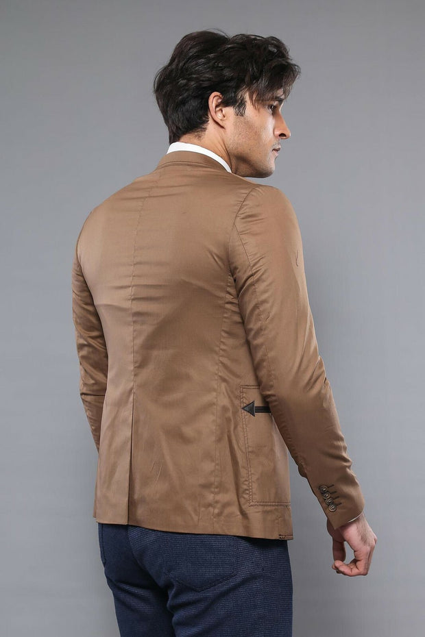 Two Buttons Slim Fit Brown Blazer 3-piece-suit, 34, 36, 38, 40, 42, 44, 46, Brown, Men's Blazers, Modern Fit, Slim Fit, Slim Fit Blazers, tan OutletBlazer - wessi