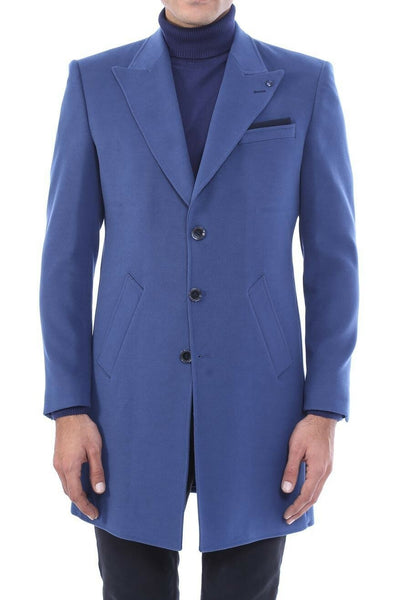 Wide Collar Blue Short Coat | Wessi 3-piece-suit, 40, Coat, Kaban, Modern Fit, Outwear, Peak, Peak Lapel, Slim Fit OutwearCoatKaban - wessi