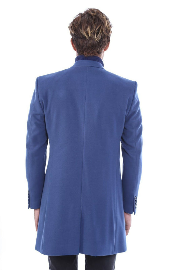 Wide Collar Blue Short Coat | Wessi 3-piece-suit, 40, Coat, Kaban, Modern Fit, Outwear, Peak, Peak Lapel, Slim Fit OutwearCoatKaban - wessi