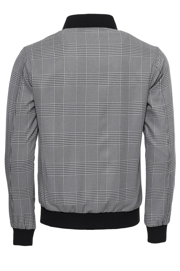 Light Grey Checked Bomber Coat $50 - $100, 36, 38, 40, 42, 44, 46, 6 Drop, Bomber Jacket, Casual, Checked, Grey, Modern Fit, Outwear, Plaid, Slim Fit, Slimfit, Zippered OutwearBomber Jacket -