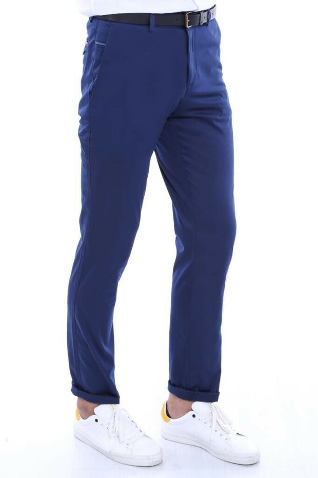 Navy Blue Cotton Trousers 3-piece-suit, 34, 36, 38, 40, Basic, Blue, Casual, Daily, Essentials, Modern Fit, Navy, Navy Blue, Office, Plain, Slim Fit, Slim Fit Trousers, Trouser OutletTrousers