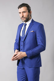 Blue Slim Fit Vested Suit 3-piece-suit, 36, 38, 40, 42, 44, 46, mens-suit_obsolete, Modern Fit, Notch, Slim Fit, Slim Fit Suit, Suit SuitSlim Fit Suit - wessi