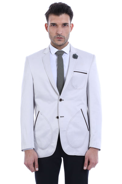 Cotton Blazer with Pocket Details 34, 36, 38, 40, 44, 46, beige, Men's Blazers, Modern Fit, Slim Fit, Summer Blazer OutletBlazer - wessi