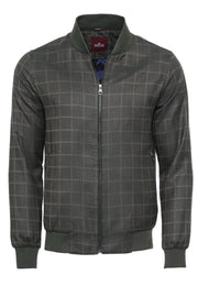 Green Checked Bomber Coat $50 - $100, 36, 38, 40, 42, 44, 46, 6 Drop, Bomber Jacket, Casual, Checked, Green, Modern Fit, Outwear, Plaid, Slim Fit, Slimfit, Zippered OutwearBomber Jacket - wes